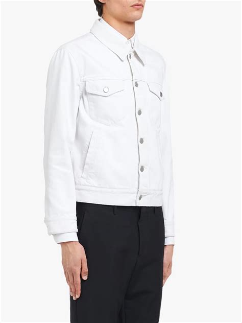 prada white denim jacket|Prada denim jacket men.